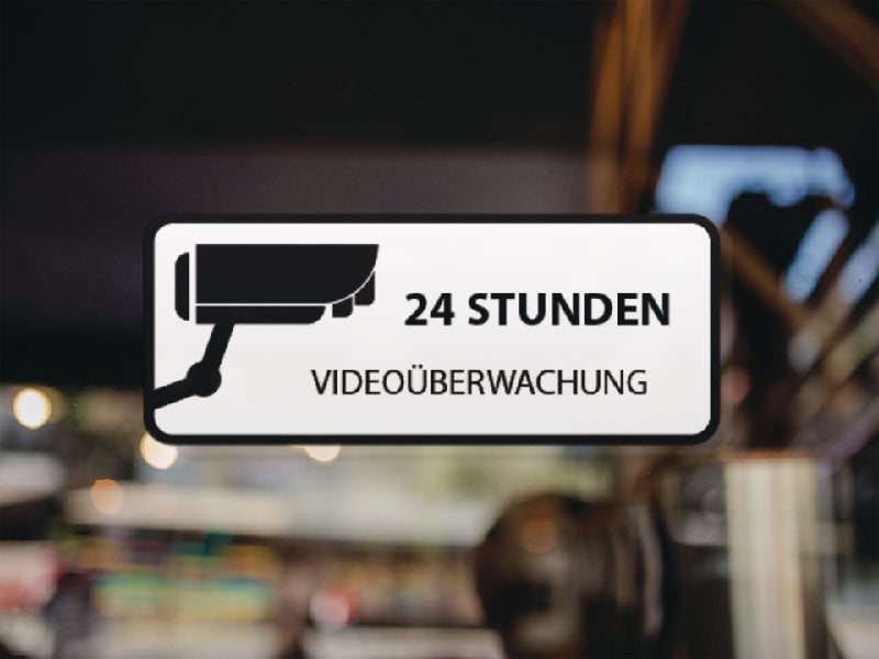 Aufkleber 24 Stunden Videoüberwachung