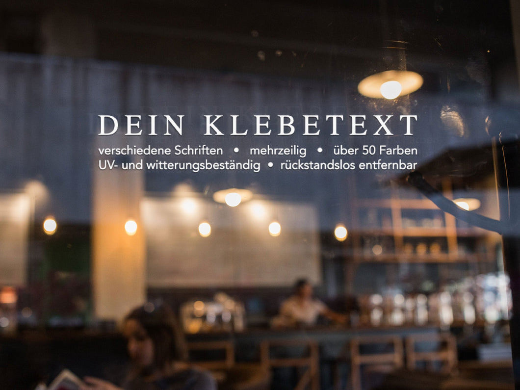 Klebetexte fürs Schaufenster erstellen