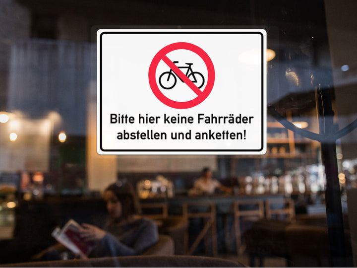 Aufkleber Fahrrad abstellen verboten