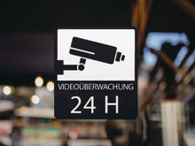 Laden Sie das Bild in den Galerie-Viewer, Aufkleber Videoüberwachung 24 Stunden