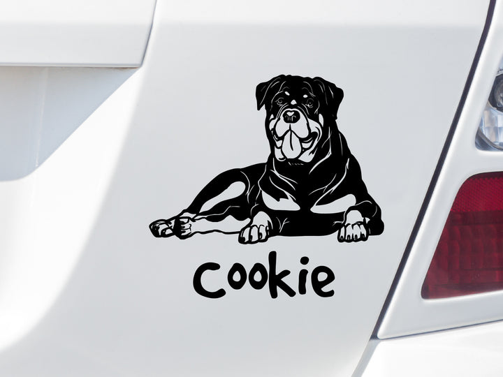 Autoaufkleber Hund mit Wunschnamen