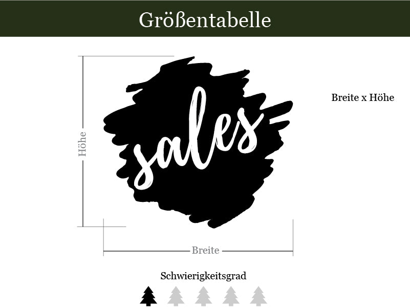 Größentabelle Aufkleber Sale Farbe